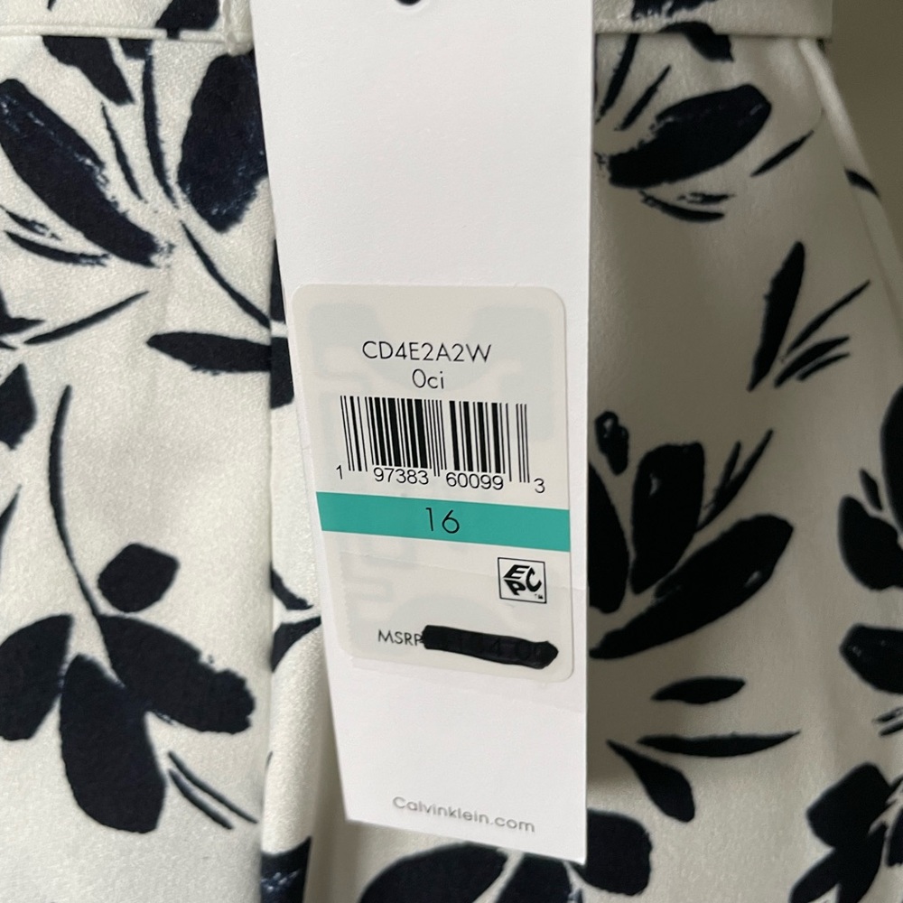 Calvin Klein Black and White Floral Dress - Picture 12 of 14
